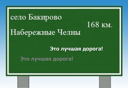 Карта от села Бакирово до Набережных Челнов