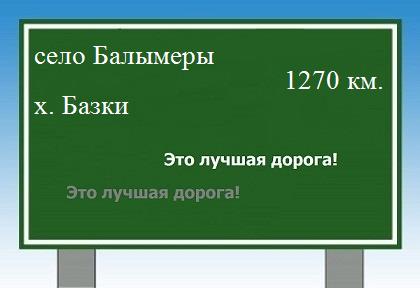 расстояние село Балымеры    хутор Базки как добраться