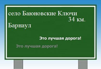 Карта от села Баюновские Ключи до Барнаула