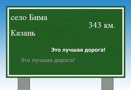 расстояние село Бима    Казань как добраться
