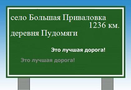 расстояние село Большая Приваловка    деревня Пудомяги как добраться