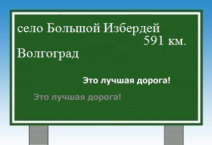 расстояние село Большой Избердей    Волгоград как добраться