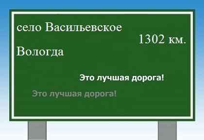 расстояние село Васильевское  &nbsp; Вологда как добраться