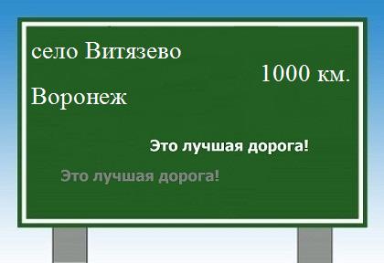 расстояние село Витязево    Воронеж как добраться