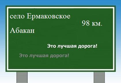Карта от села Ермаковского до Абакана