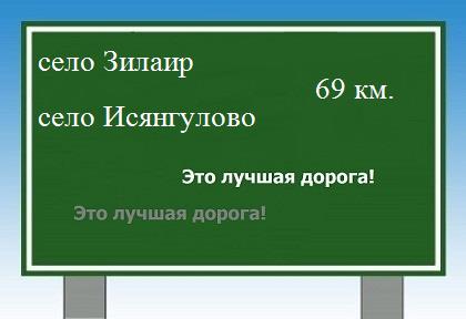 Карта от села Зилаир до села исянгулово