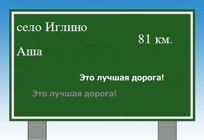 расстояние село Иглино - Аша как добраться