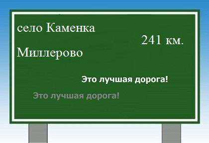 расстояние село Каменка    Миллерово как добраться