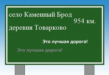расстояние село Каменный Брод    деревня Товарково как добраться