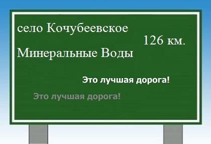Сколько км от села Кочубеевского до Минеральных Вод