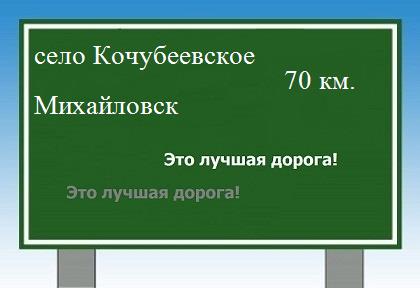 Маршрут от села Кочубеевского до Михайловска