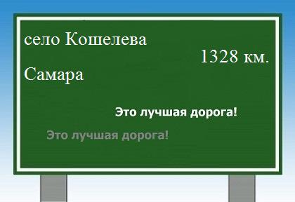 Маршрут от села Кошелева до Самары