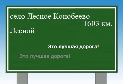 расстояние село Лесное Конобеево    Лесной как добраться