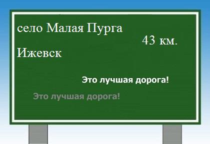 Карта от села Малая Пурга до Ижевска