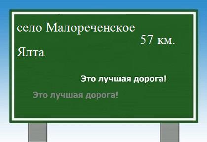 расстояние село Малореченское    Ялта как добраться