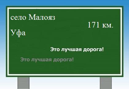 расстояние село Малояз    Уфа как добраться