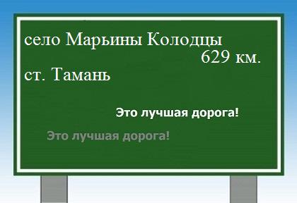 расстояние село Марьины Колодцы    станица Тамань как добраться