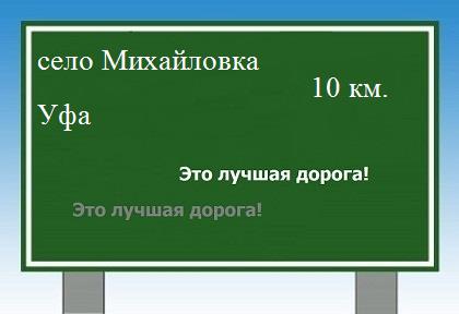 Сколько км от села Михайловка до Уфы