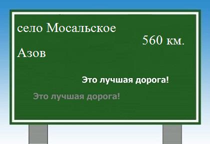 расстояние село Мосальское  &nbsp; Азов как добраться