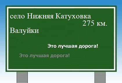 расстояние село Нижняя Катуховка    Валуйки как добраться