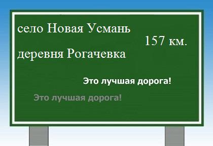 расстояние село Новая Усмань    деревня Рогачевка как добраться