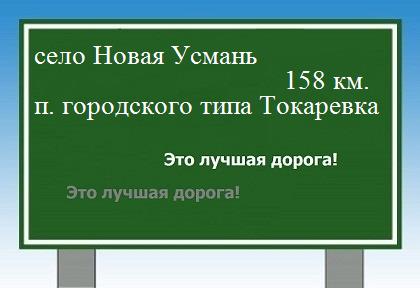 расстояние село Новая Усмань    поселок городского типа Токаревка как добраться