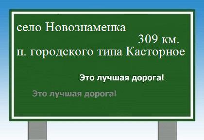 расстояние село Новознаменка    поселок городского типа Касторное как добраться