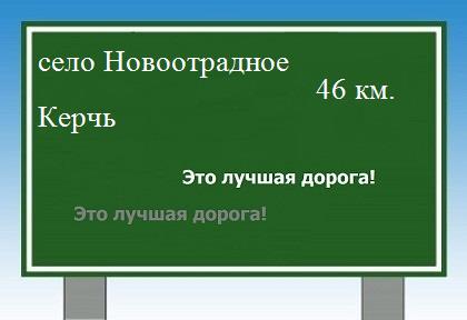 Сколько км от села Новоотрадного до Керчи