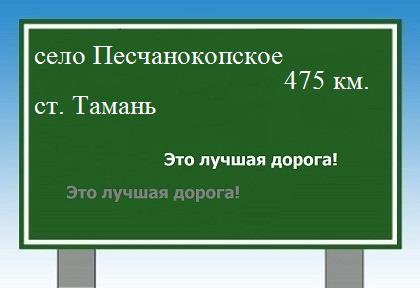 расстояние село Песчанокопское    станица Тамань как добраться