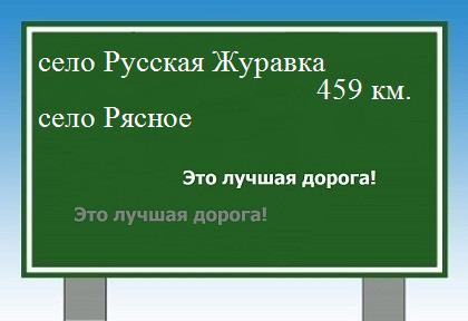Как проехать село Русская Журавка - село Рясное
