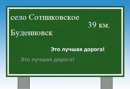 Сколько км от села Сотниковского до Буденновска