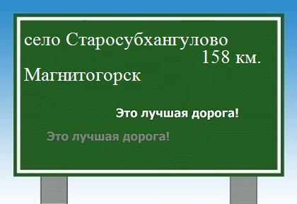 расстояние село Старосубхангулово  &nbsp; Магнитогорск как добраться