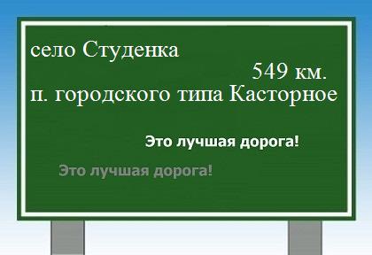 расстояние село Студенка    поселок городского типа Касторное как добраться