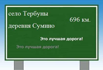 расстояние село Тербуны  &nbsp; деревня Сумино как добраться