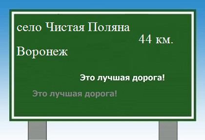 расстояние село Чистая Поляна    Воронеж как добраться