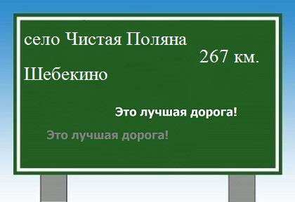 расстояние село Чистая Поляна    Шебекино как добраться