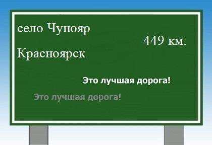 расстояние село Чунояр    Красноярск как добраться