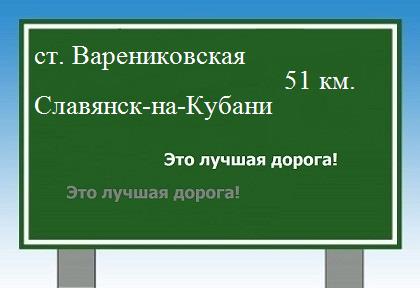 Сколько км от станицы Варениковской до Славянска-на-Кубани