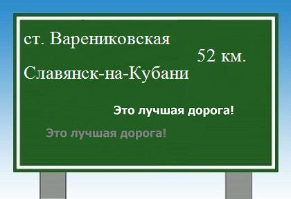 Маршрут от станицы Варениковской до Славянска-на-Кубани