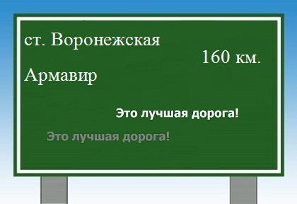 Сколько км от станицы Воронежской до Армавира