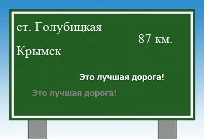 Сколько км от станицы голубицкой до Крымска