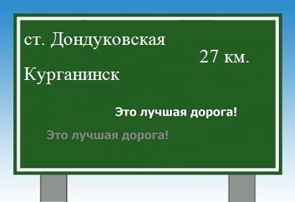 Сколько км от станицы Дондуковской до Курганинска