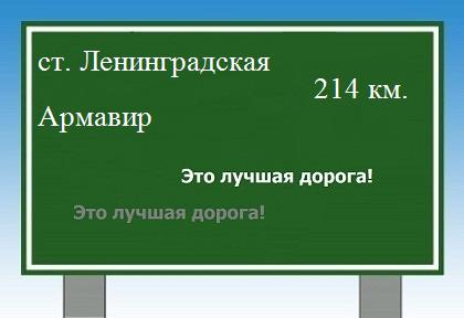 Сколько км от станицы Ленинградской до Армавира