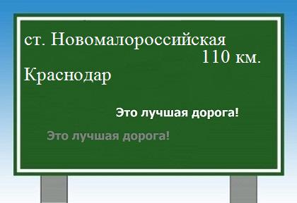 Сколько км от станицы Новомалороссийской до Краснодара