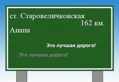 расстояние станица Старовеличковская    Анапа как добраться