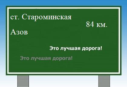 Сколько км от станицы Староминской до Азова