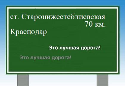 Сколько км от станицы Старонижестеблиевской до Краснодара