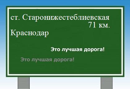расстояние станица Старонижестеблиевская    Краснодар как добраться