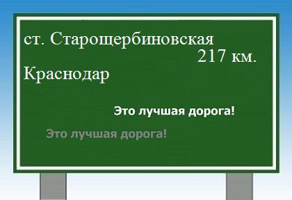 расстояние станица Старощербиновская    Краснодар как добраться