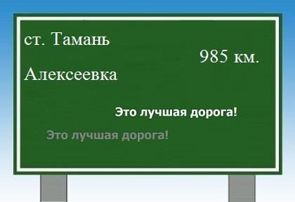 расстояние станица Тамань    Алексеевка как добраться